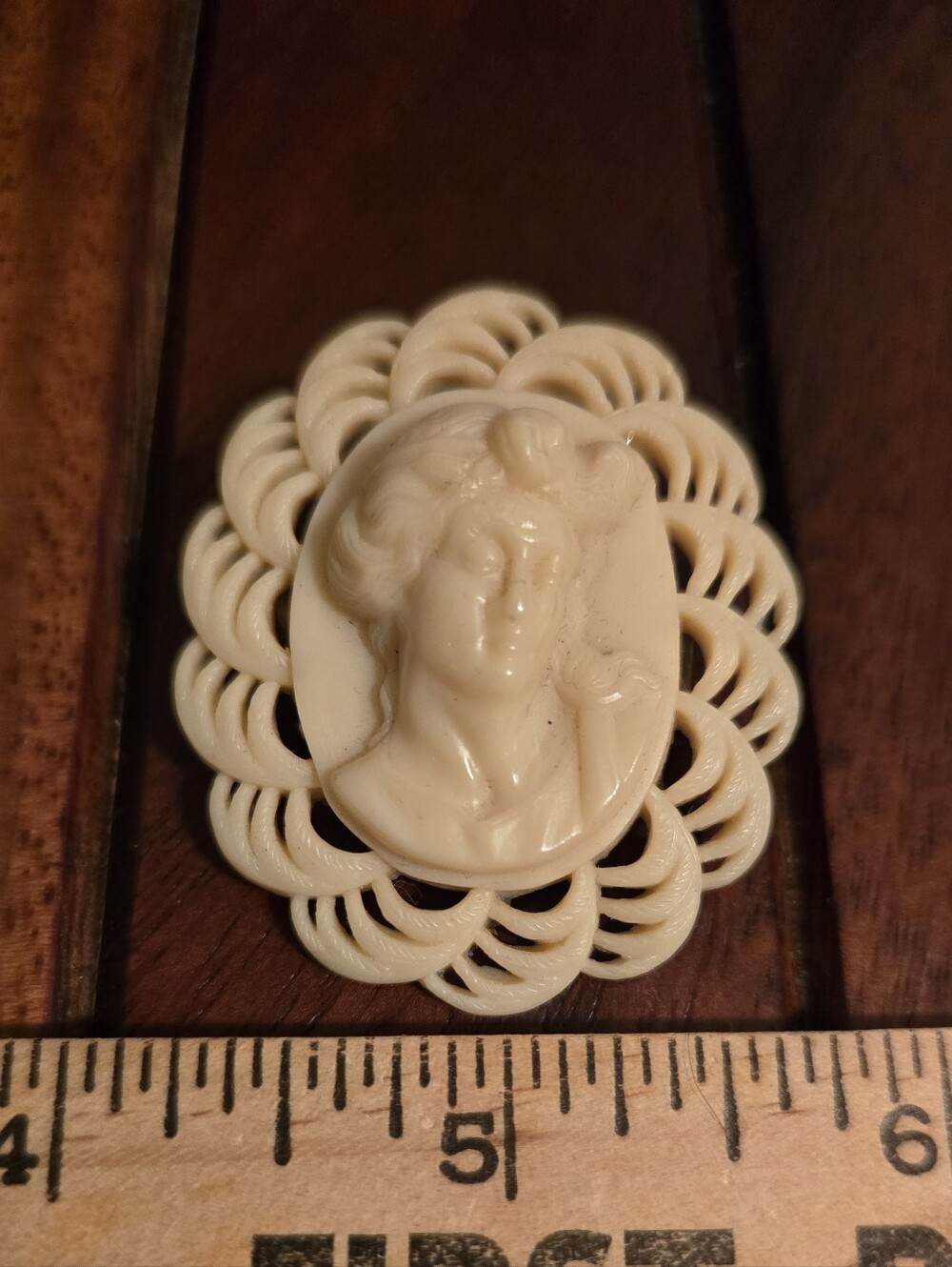 Antique Estate Celluloid Cameo Brooch